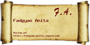 Fadgyas Anita névjegykártya