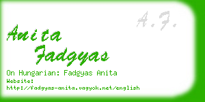 anita fadgyas business card